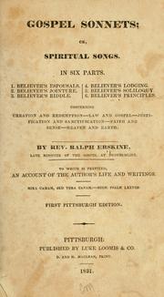 Cover of Gospel sonnets, or, Spiritual songs by Erskine, Ralph