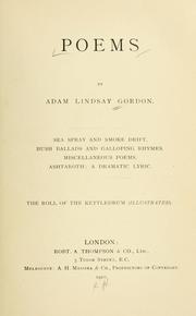 Cover of Poems by Adam Lindsay Gordon by Adam Lindsay Gordon