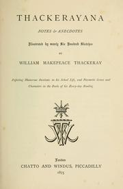 Cover of Thackerayana by Joseph Grego