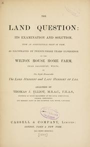 Cover of The land question by Thomas John Elliot