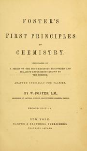 Front cover of Foster's first principles of chemistry by W. Foster