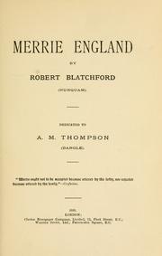 Cover of Merrie England by Robert Blatchford