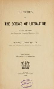 Front cover of Lectures on the science of literature by H. C. Muller