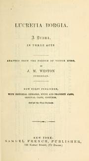 Cover of Lucretia Borgia by J. M. Weston