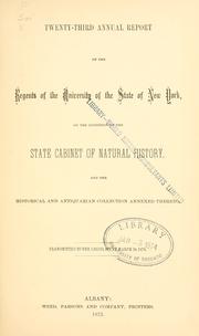 Front cover of Annual report of the Regents of the University on the condition of the State Cabinet of Natural History, with catalogues of the same by State Cabinet of Natural History (N.Y.)