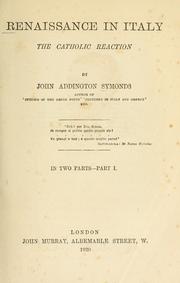 Front cover of Renaissance in Italy by John Addington Symonds