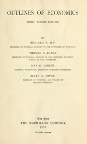Cover of Outlines of economics by Richard Theodore Ely