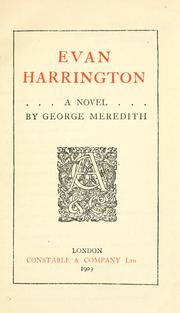 Cover of Evan Harrington by George Meredith
