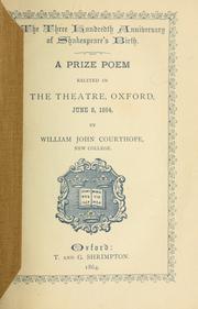 Front cover of The three hundredth anniversary of Shakespeare's birth by William John Courthope