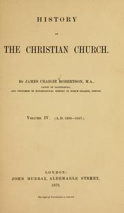 Front cover of History of the Christian church by James Craigie Robertson