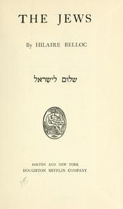 Front cover of The Jews by Hilaire Belloc