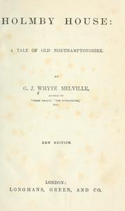 Cover of Holmby house by G. J. Whyte-Melville