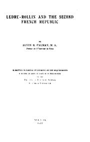 Front cover of Ledru-Rollin and the second French republic by Alvin Rosenblatt Calman