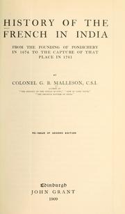 Front cover of History of the French in India by G. B. Malleson