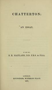 Cover of Chatterton by Samuel Roffey Maitland