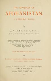 Front cover of The kingdom of Afghanistan by George P. Tate