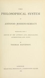 Front cover of The Philosophical System Of Antonio Rosmini-Serbati by Antonio Rosmini