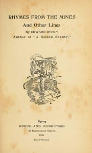 Front cover of Rhymes from the mines by Edward George Dyson