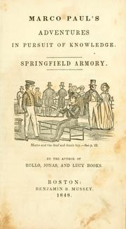 Front cover of Marco Paul's travels and adventures in the pursuit of knowledge by Jacob Abbott