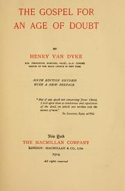 Front cover of The gospel for an age of doubt by Henry van Dyke