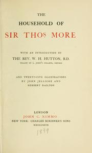 Front cover of The household of Sir Thos. More by Manning, Anne, 1807-1879