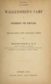 Cover of Wallenstein's camp by Friedrich Schiller