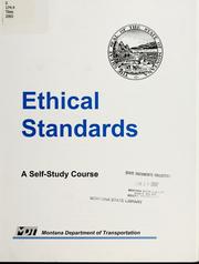 Front cover of Ethical standards by Montana. Dept. of Transportation.