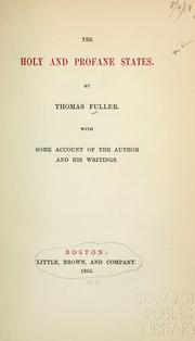 Cover of The holy and profane states by Thomas Fuller