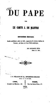 Cover of Du pape by Joseph de Maistre