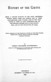 Front cover of History Of The Girtys by Consul Willshire Butterfield