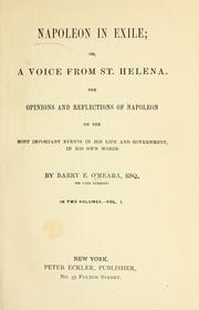 Front cover of Napoleon in exile by Barry Edward O'Meara