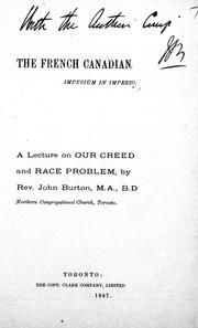 Front cover of The French Canadian, imperium in imperio by John Burton
