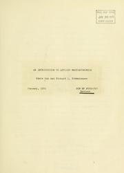 Cover of An introduction to applied macroeconomics by Edwin Kuh