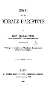 Cover of Essai sur la morale d'Aristote by Léon Ollé-Laprune
