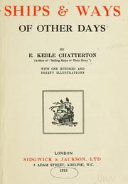 Front cover of Ships & ways of other days by E. Keble Chatterton