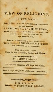 Cover of A view of religions by Hannah Adams