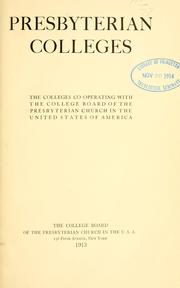 Front cover of Presbyterian colleges by Presbyterian Church in the U.S.A. College Board.