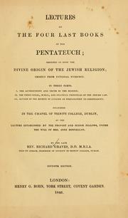Cover of Lectures on the four last books of the Pentateuch by Graves, Richard