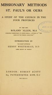 Cover of Missionary methods by Roland Allen