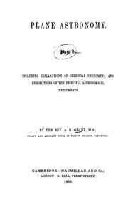 Cover of Plane astronomy by Alexander Ronald Grant