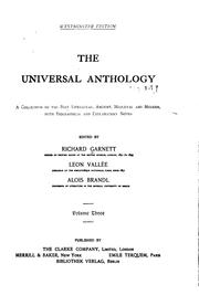 Cover of The universal anthology by Richard Garnett