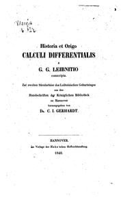 Front cover of Historia et origo calculi differentialis by Gottfried Wilhelm Leibniz