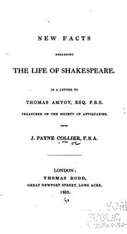 Front cover of New facts regarding the life of Shakespeare by John Payne Collier