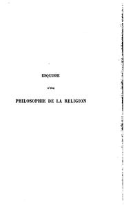 Cover of Esquisse d'une philosophie de la religion d'après la psychologie et l'histoire by Auguste Sabatier