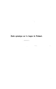 Front cover of Recherches sur l'usage syntaxique de Froissart by Julius Riese