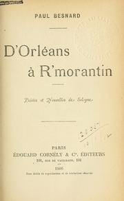Cover of D'Orléans à R'morantin by Paul Besnard