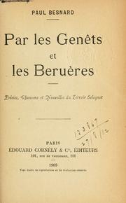 Front cover of Par les genêts et les berùeres by Paul Besnard
