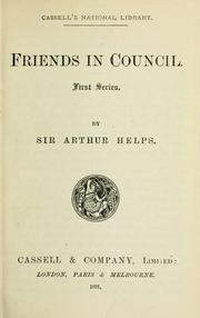 Front cover of Friends in council by Sir Arthur Helps