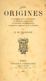 Cover of Les origines by Edmond de Pressensé