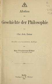 Front cover of Abriss der Geschichte der Philosophie by Christian Gustav Johannes Deter